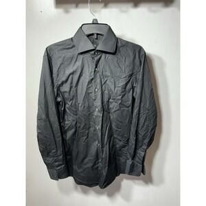 Hugo Boss Sharp Fit Button Up Dress Shirt Black Mens Size 15 Neck 32/33 Sleeve